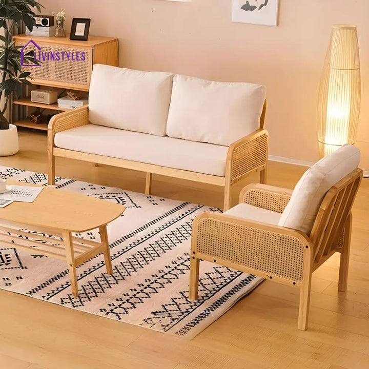 Yojita Solid Wood 3 + 2 + 1 Sofa Set for Living Room