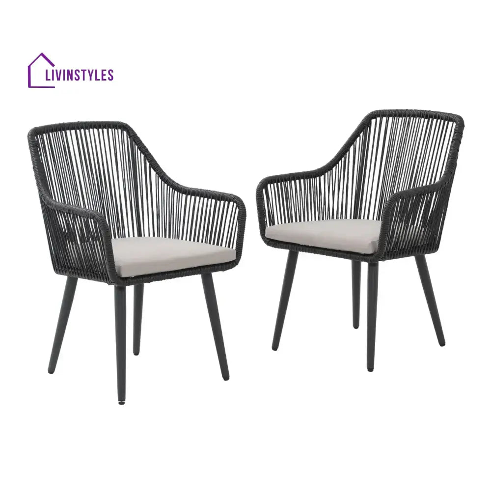 Yolanda 2-Piece Outdoor Rope Patio Dining Chairs - Dinning Chairs