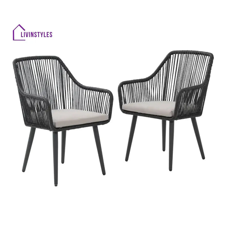 Yolanda 2-Piece Outdoor Rope Patio Dining Chairs - Dinning Chairs