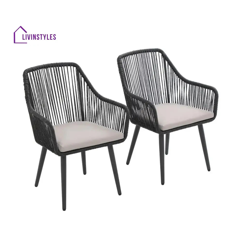 Yolanda 2-Piece Outdoor Rope Patio Dining Chairs - Dinning Chairs