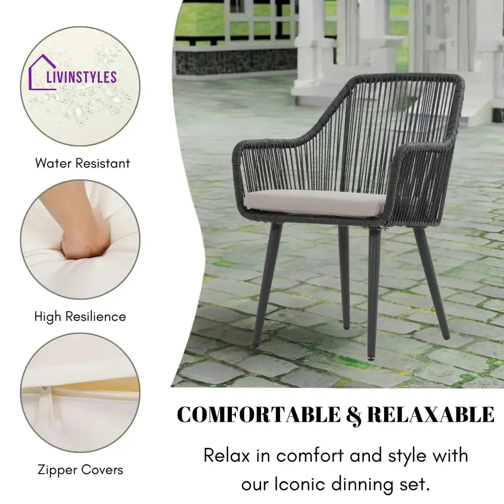 Yolanda 2-Piece Outdoor Rope Patio Dining Chairs - Dinning Chairs