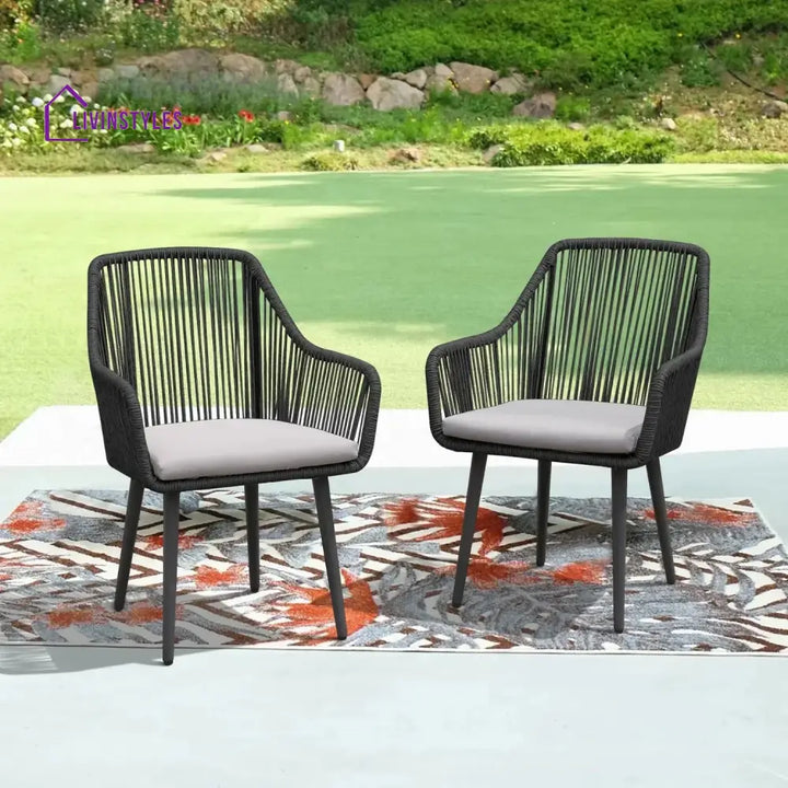 Yolanda 2-Piece Outdoor Rope Patio Dining Chairs - Dinning Chairs