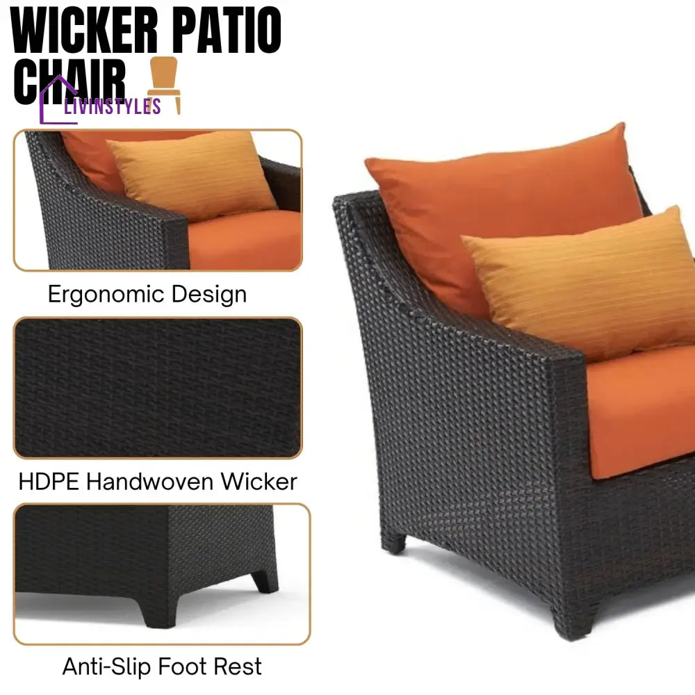 Yordanos All Weather Outdoor Wicker Garden L-Shape Sectional Conversation Set - Sofa Set