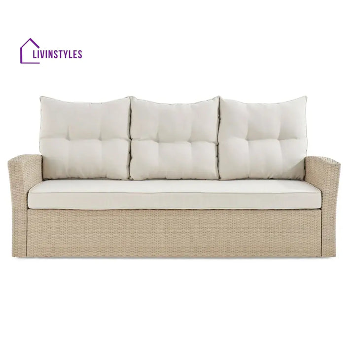 Yue 3-Seater Outdoor Rattan Wicker Patio Sofa - Sofa Set