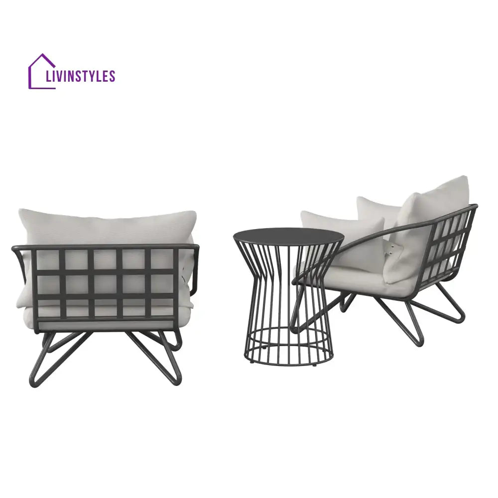 Yug Outdoor Patio Seating Set 2 Chairs and 1 Table Set (Grey) - Coffee Table Sets