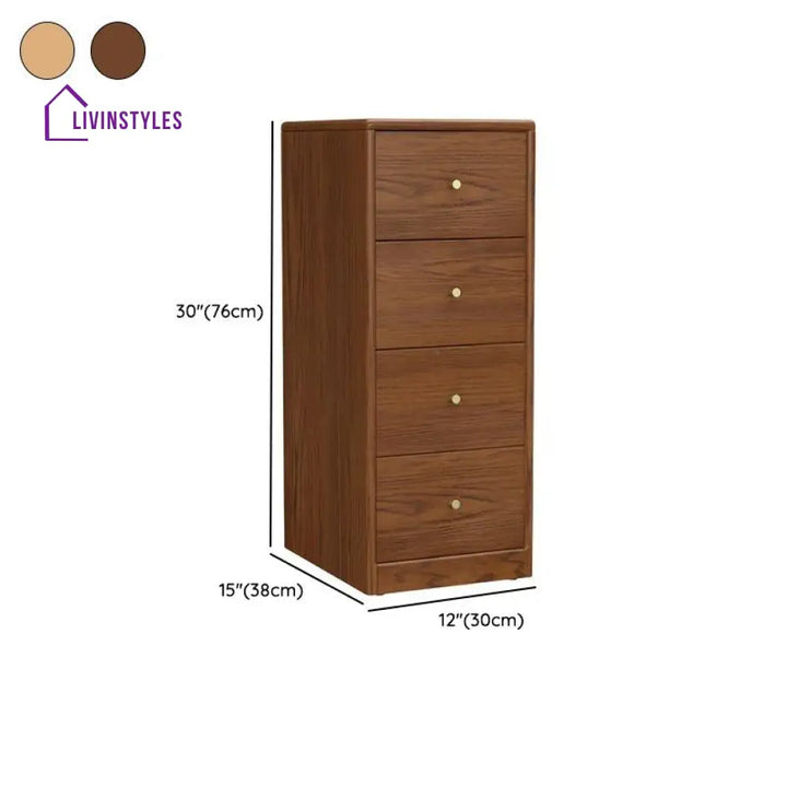 Yulia Solid Walnut Wood Chest of Drawers for Luxury Homes