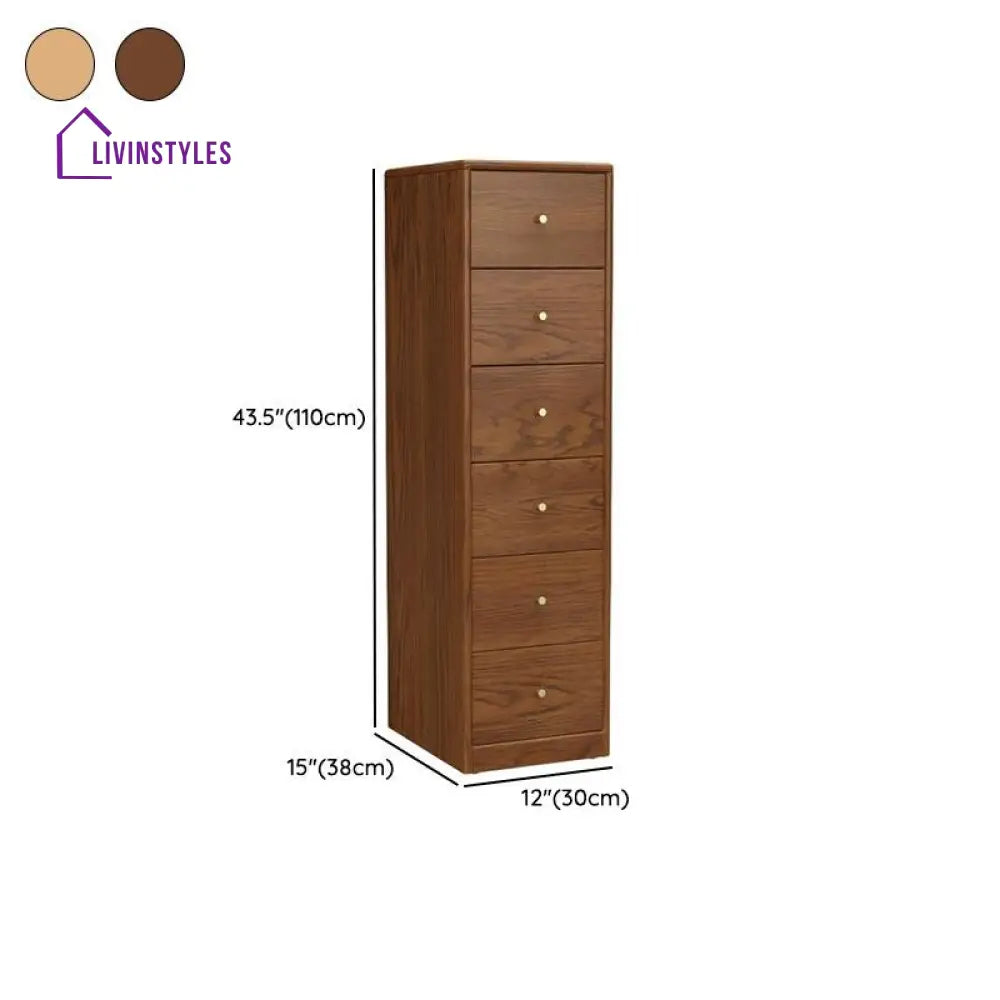 Yulia Solid Walnut Wood Chest of Drawers for Luxury Homes