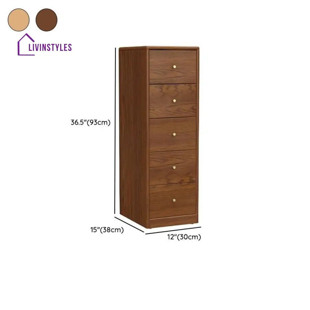 Yulia Solid Walnut Wood Chest of Drawers for Luxury Homes