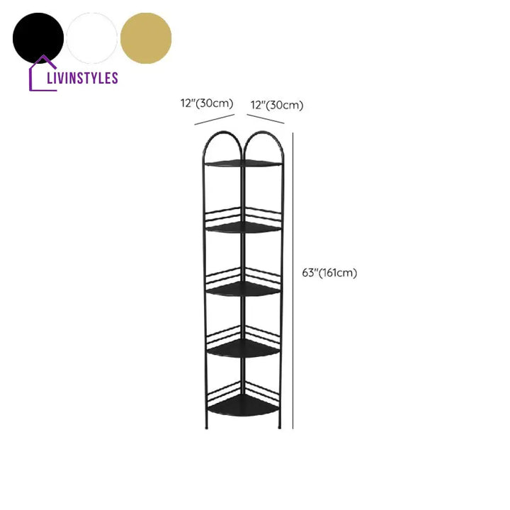 Yulia Stainless Steel Frame Storage Shelves | Corner Shelves