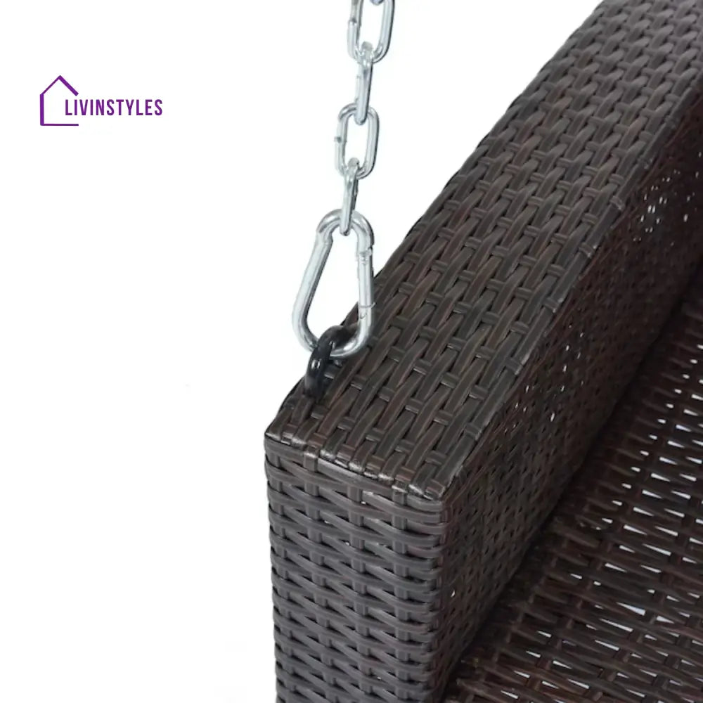 Yumiko Dark Brown Rattan Wicker Two Seater Sofa Swing - Swing