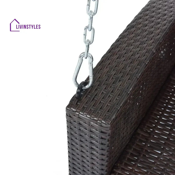 Yumiko Dark Brown Rattan Wicker Two Seater Sofa Swing - Swing