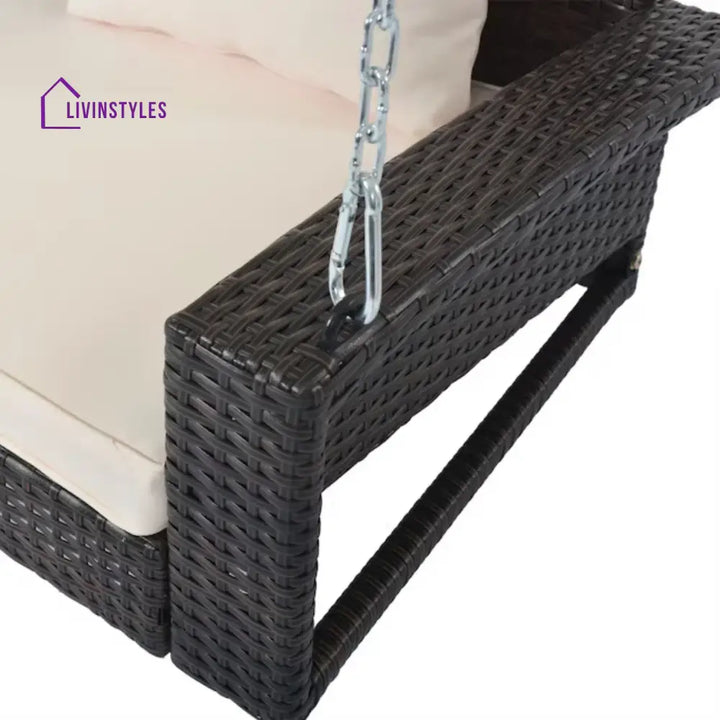 Yumiko Dark Brown Rattan Wicker Two Seater Sofa Swing - Swing