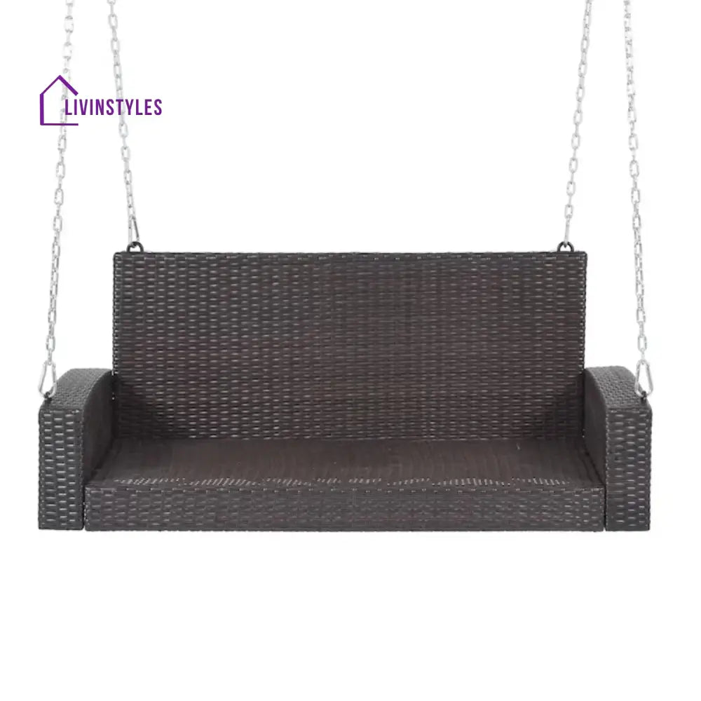Yumiko Dark Brown Rattan Wicker Two Seater Sofa Swing - Swing