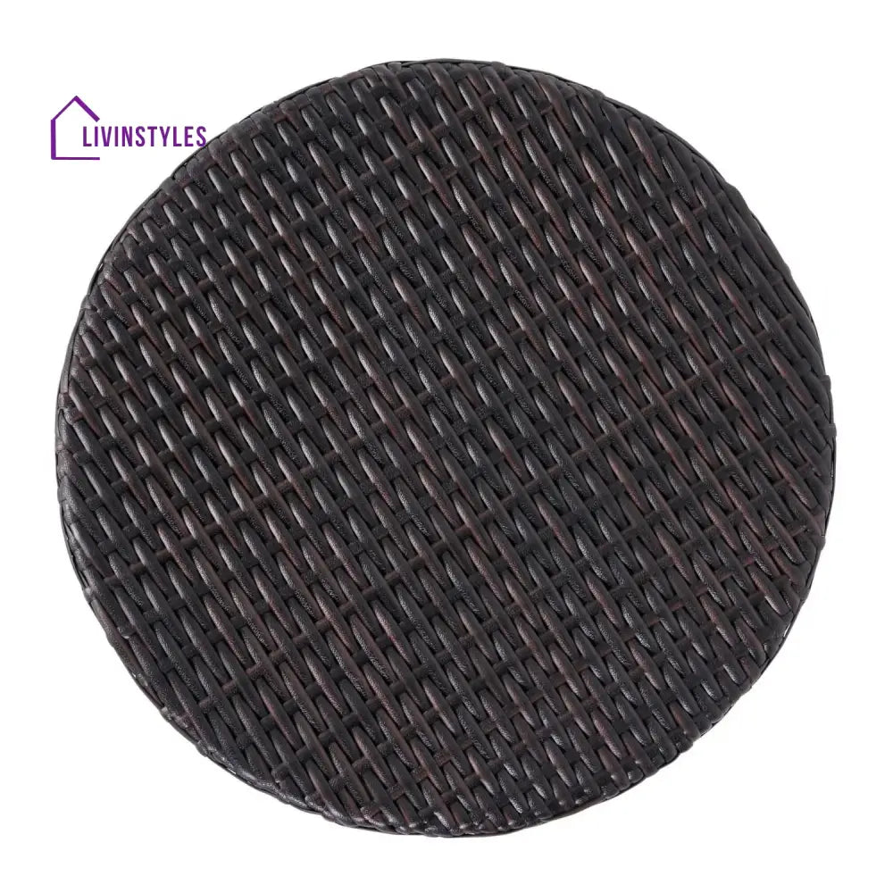 Yuna Dark Brown Wicker Garden Bistro End Table - Table