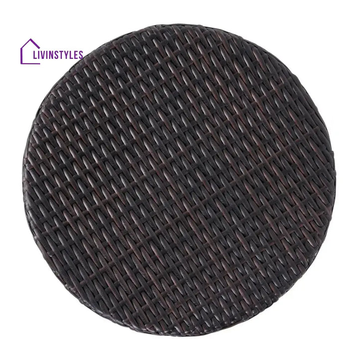 Yuna Dark Brown Wicker Garden Bistro End Table - Table