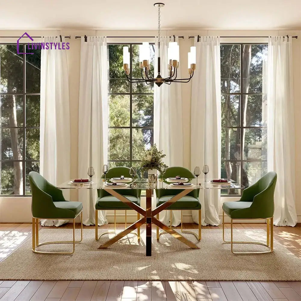 Yuri 7 Piece Modern Luxury Glass Kitchen Table Set