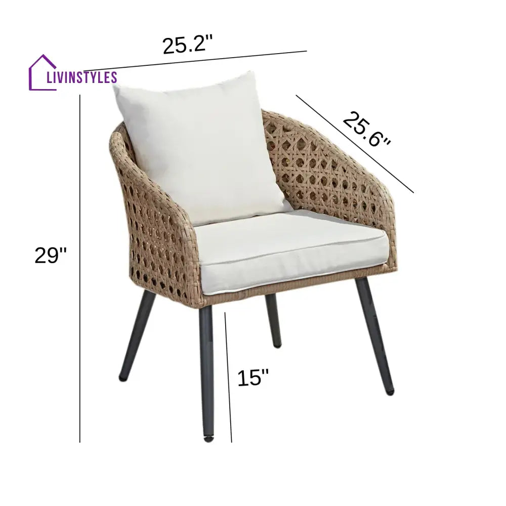 Yuri Outdoor Patio Seating Set 2 Chairs and 1 Table Set (Honey) - Coffee Table Sets