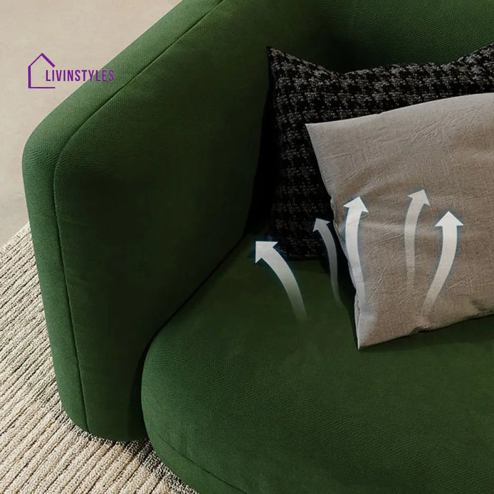 Yuri Velvet Green 3 Seater Sofa for Living Room