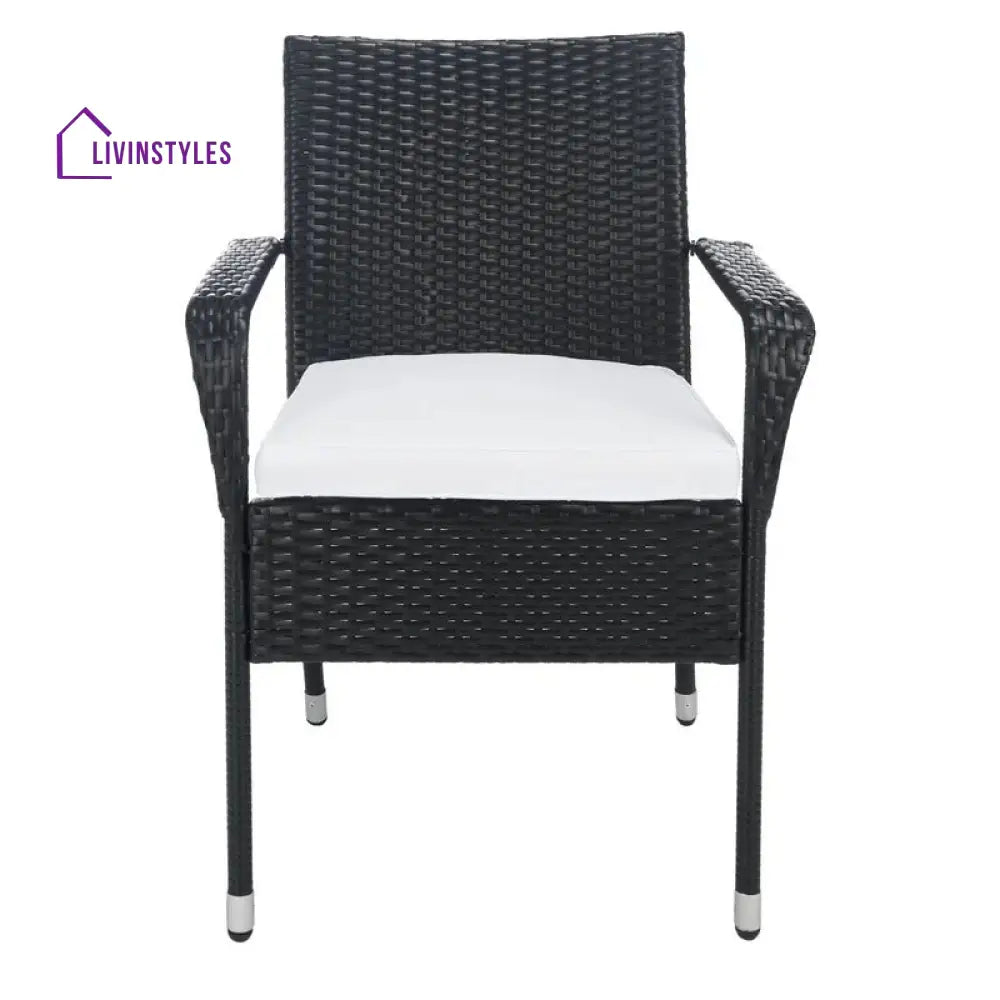 Yurick Outdoor Patio Seating Set 4 Chairs and 1 Table Set (Black) - Coffee Table Sets