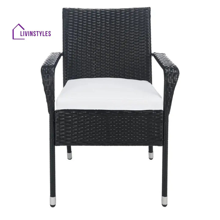 Yurick Outdoor Patio Seating Set 4 Chairs and 1 Table Set (Black) - Coffee Table Sets