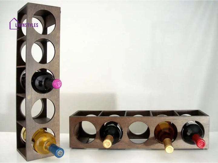 Yurii Solid Sheesham Wood Wine Rack Bar