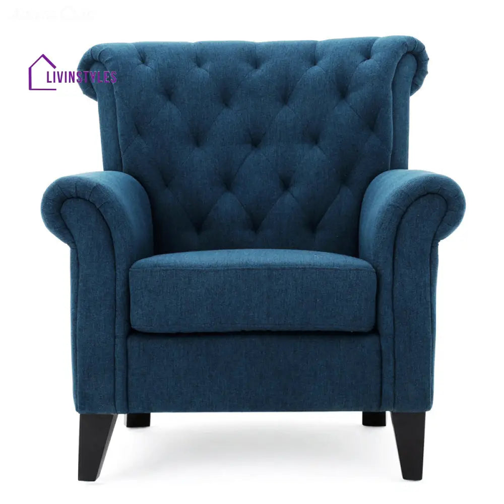 Yutika Solid Wood and Fabric Arm Chair | Living Room Chair | Lounge Chair