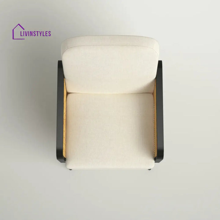 Yuvika Solid Wood and Fabric Arm Chair | Living Room Chair | Lounge Chair