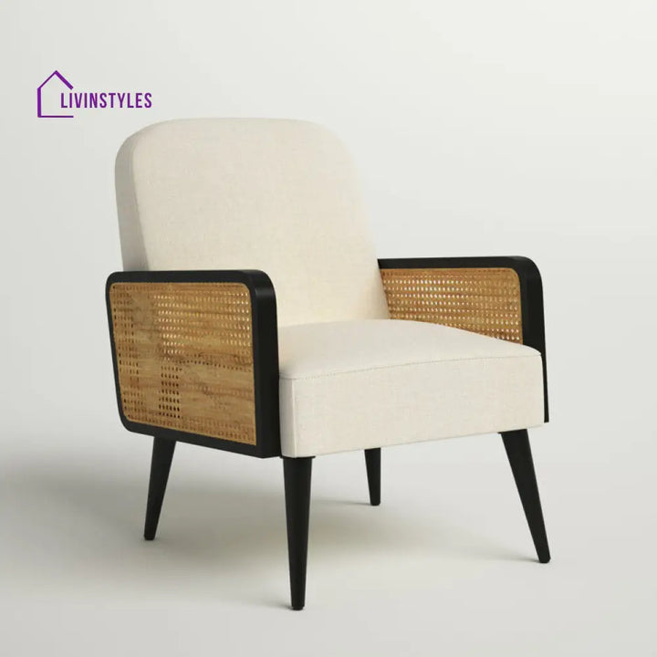 Yuvika Solid Wood and Fabric Arm Chair | Living Room Chair | Lounge Chair