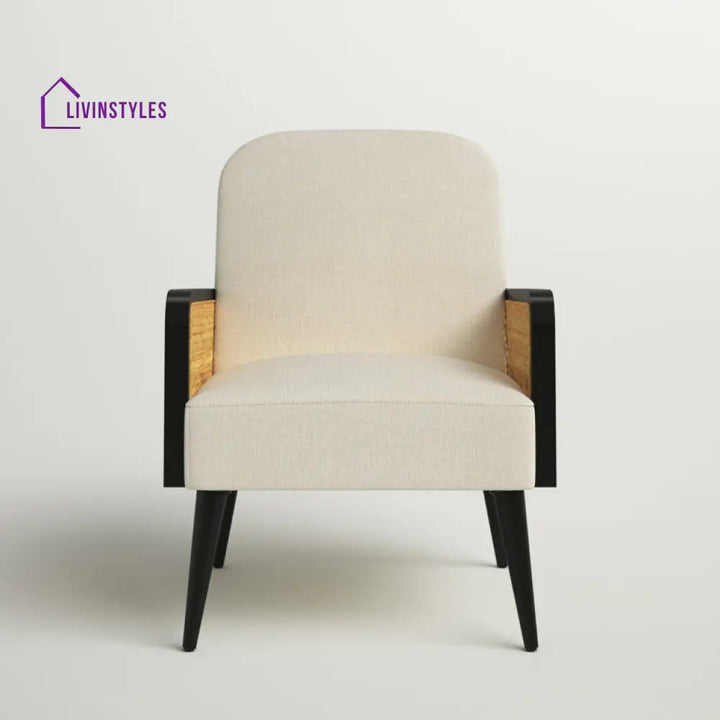 Yuvika Solid Wood and Fabric Arm Chair | Living Room Chair | Lounge Chair