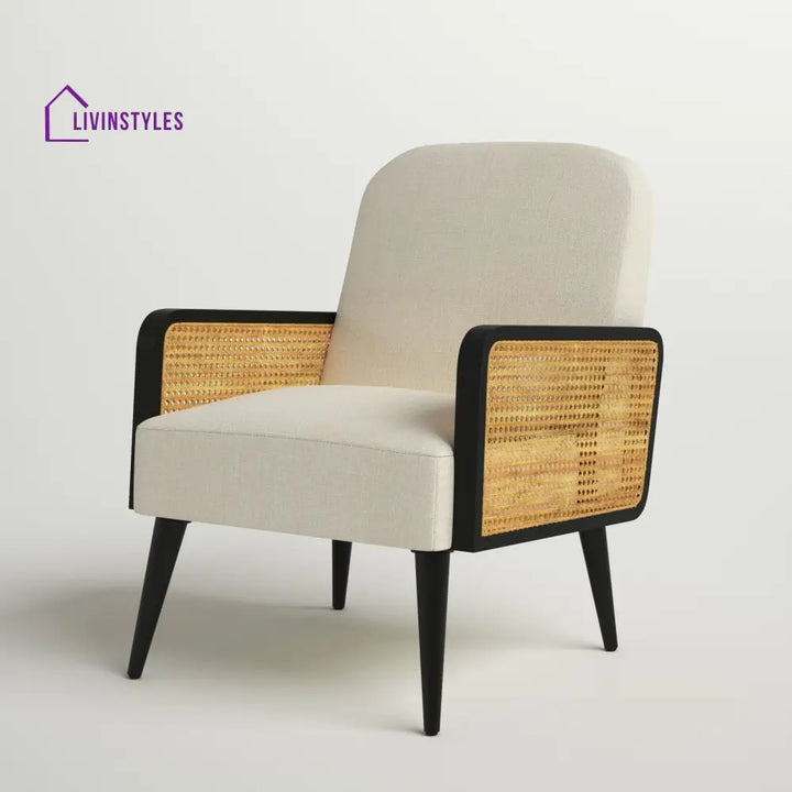 Yuvika Solid Wood and Fabric Arm Chair | Living Room Chair | Lounge Chair