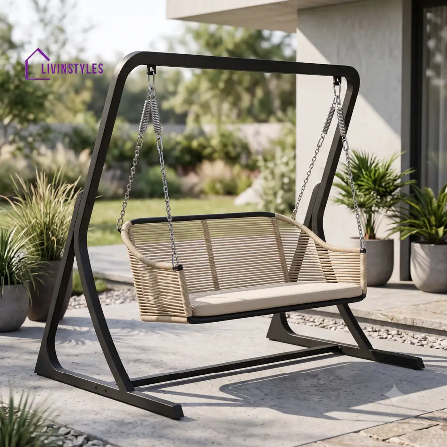 Yvette Outdoor 2 Seater Swing Chair with Stand | Premium Finish Product Online
