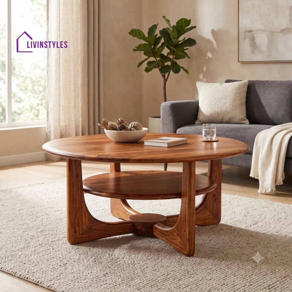 Yvette Wooden Coffee Table for Living Room | Tea Table | Teapoy | Center table