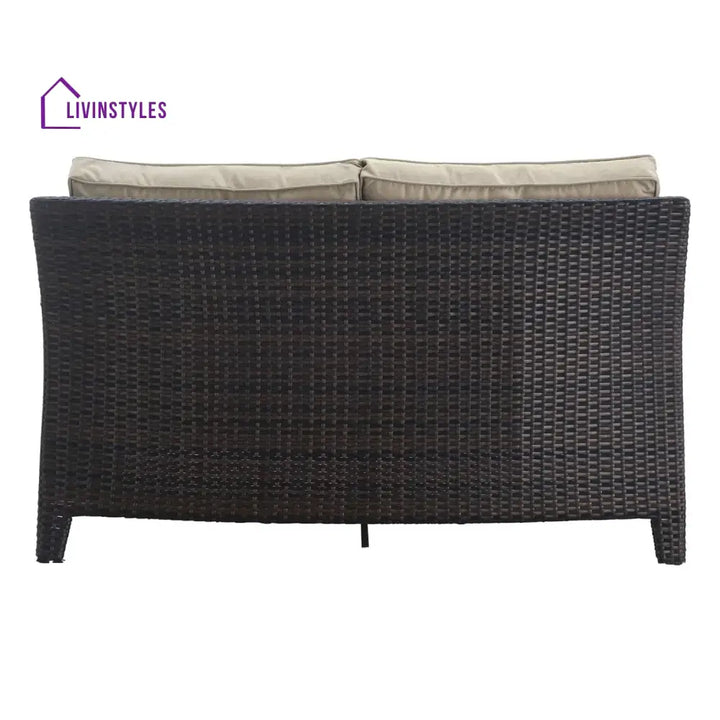 Yvonne Outdoor Rattan Wicker 1-Piece Loveseat Sofa - Sofa Set