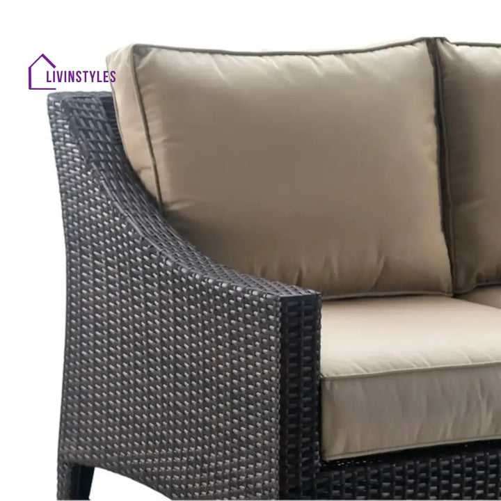 Yvonne Outdoor Rattan Wicker 1-Piece Loveseat Sofa - Sofa Set