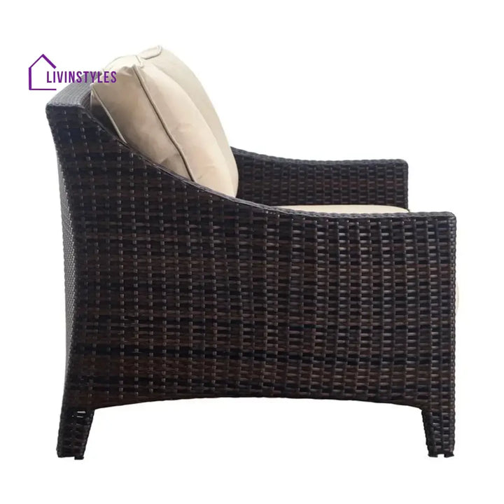 Yvonne Outdoor Rattan Wicker 1-Piece Loveseat Sofa - Sofa Set