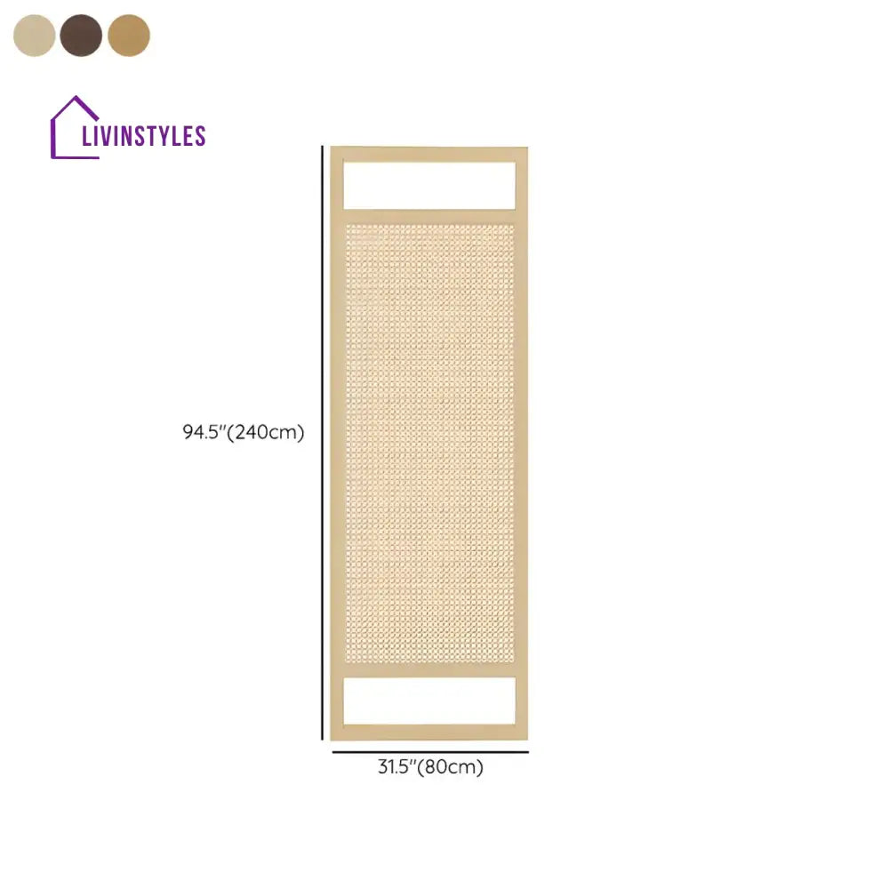 Zafira Wooden and Cane Weaving Room Partition for Living Room