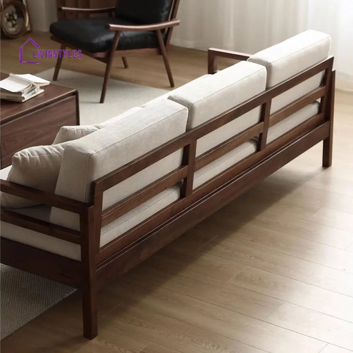Zahar Solid Wood 3 Seater Sofa for Living Room