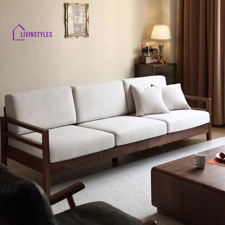 Zahar Solid Wood 3 Seater Sofa for Living Room