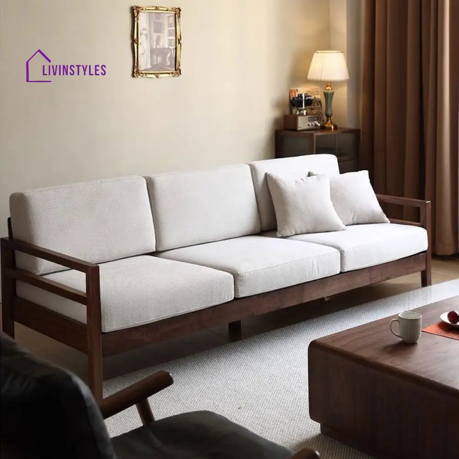 Zahar Solid Wood 3 Seater Sofa for Living Room
