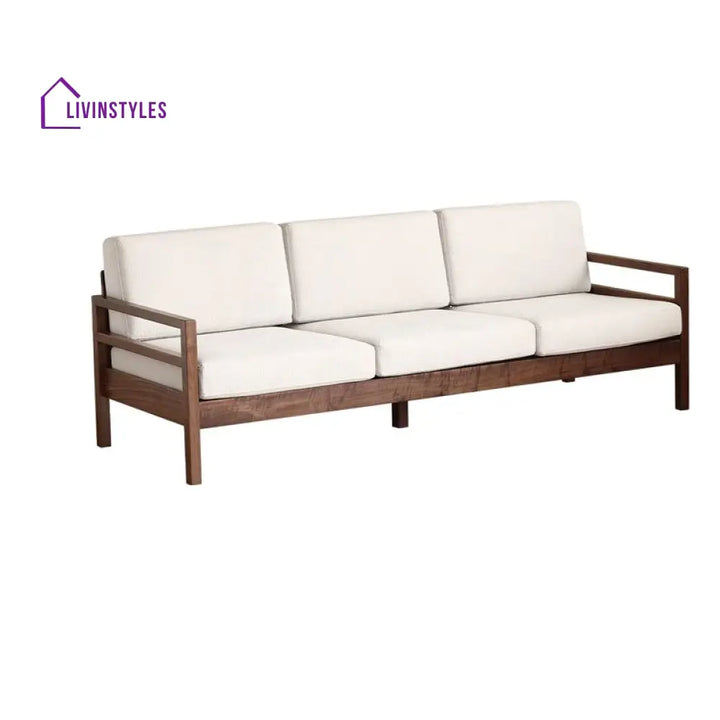 Zahar Solid Wood 3 Seater Sofa for Living Room