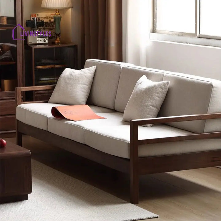 Zahar Solid Wood 3 Seater Sofa for Living Room