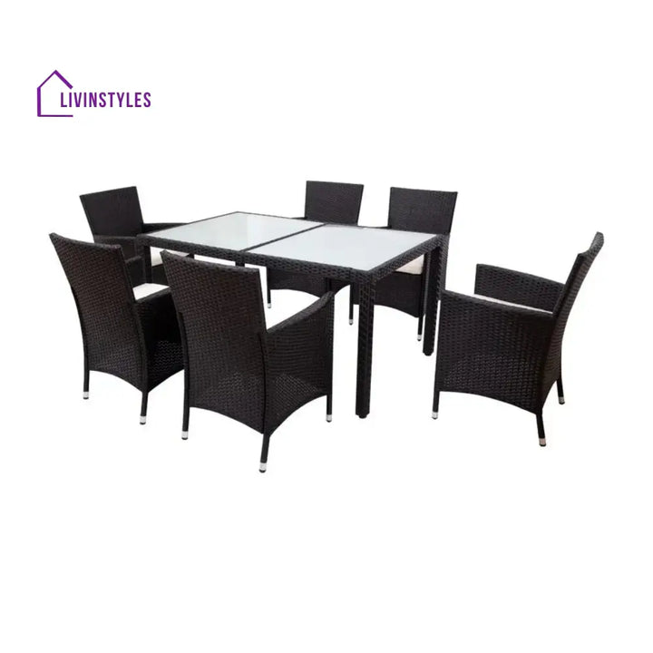 Zahara 7-Piece Outdoor Rattan Wicker Dinning Table Set - Dining Set