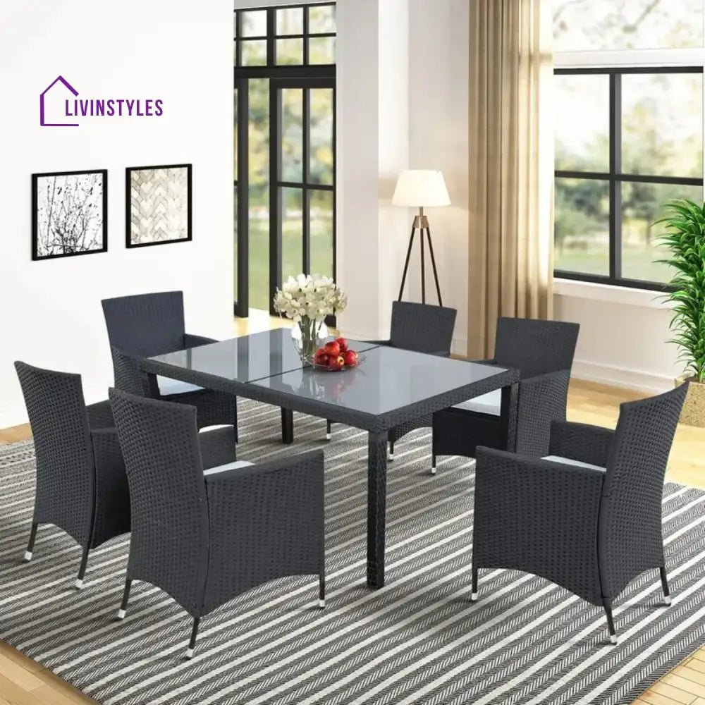Zahara 7-Piece Outdoor Rattan Wicker Dinning Table Set - Dining Set