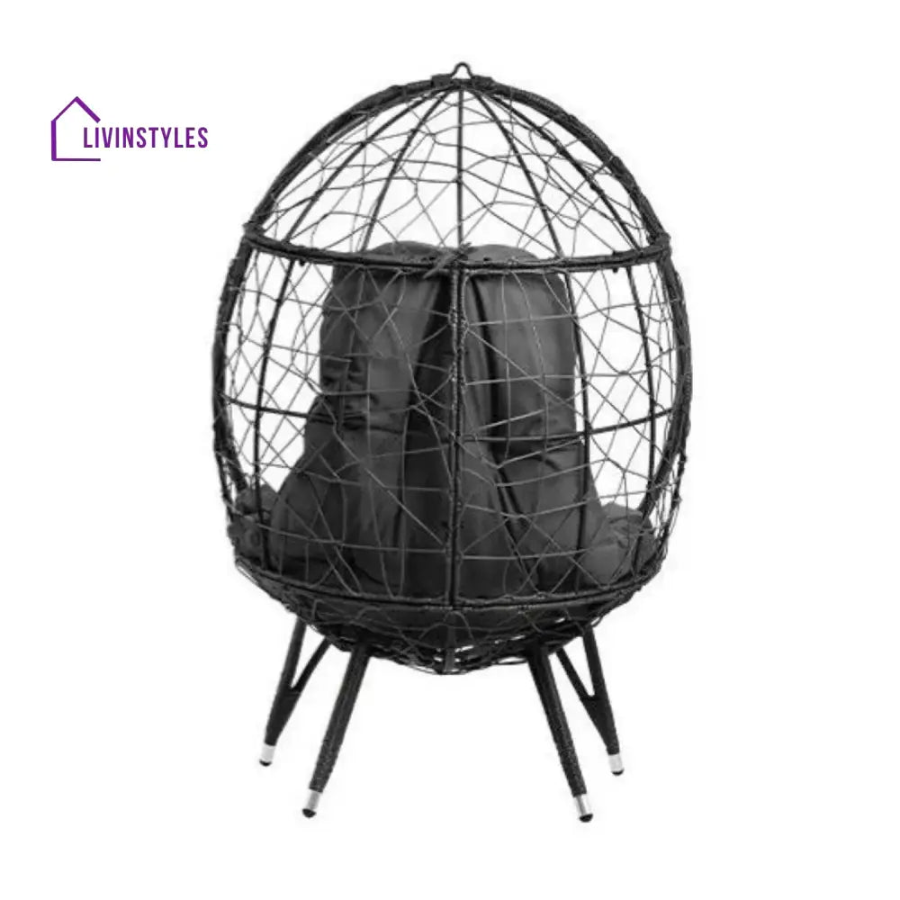 Zahida Outdoor All-Weather Wicker Egg Chair (Grey) - Egg Chair