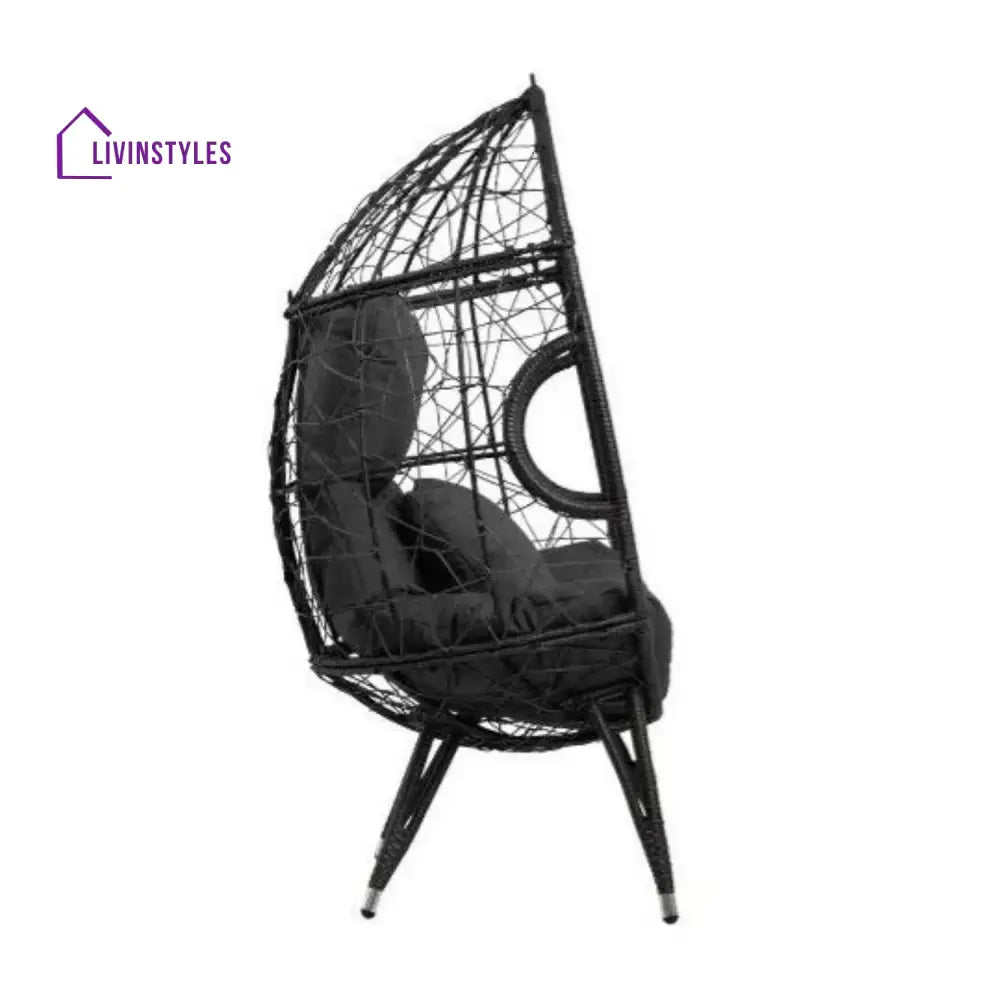 Zahida Outdoor All-Weather Wicker Egg Chair (Grey) - Egg Chair