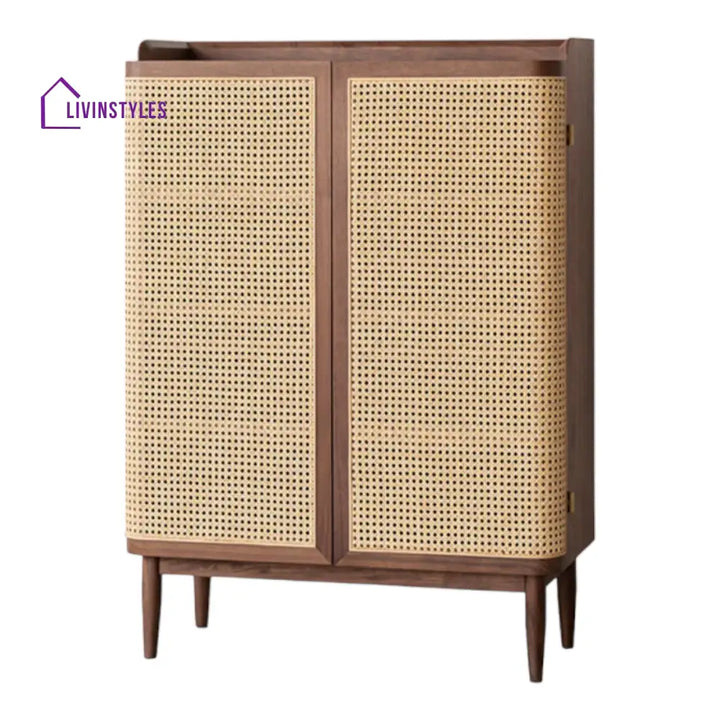 Zakhar Cane Shoe Rack Sheesham Wood & Cane