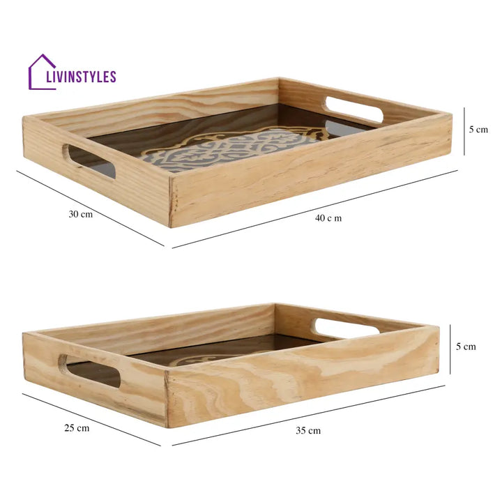 Zamora Black Embossed Glass Tray Tray