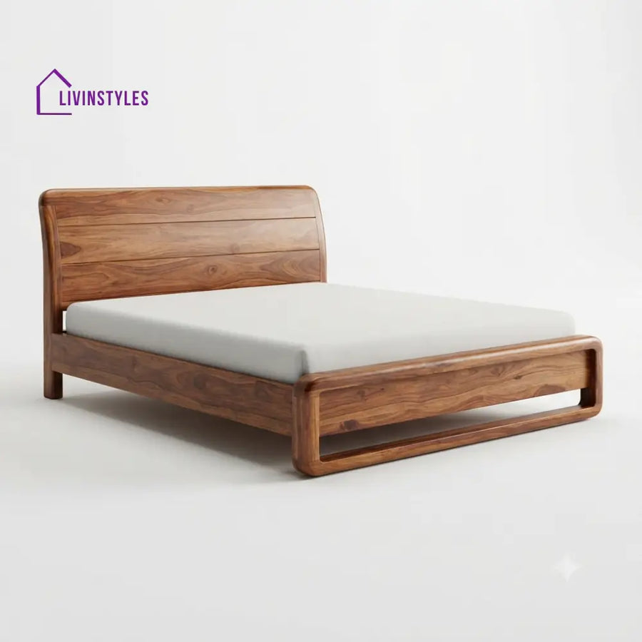 Zandile Wooden Double Bed | King Size Bed | Queen Size Bed - Bed Without Storage