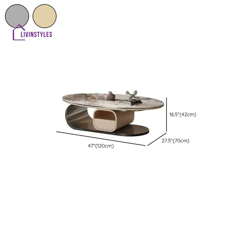Zara Stainless Steel Frame Coffee Table for Living Room