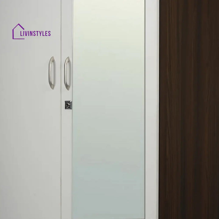 Roman 4 Door Mirror Wardrobe (Walnut / White) Home Furniture